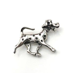 Brooch Mens Womens Cartoon Style Sterling Silver Dalmatian Dog Brooch Lapel Pin